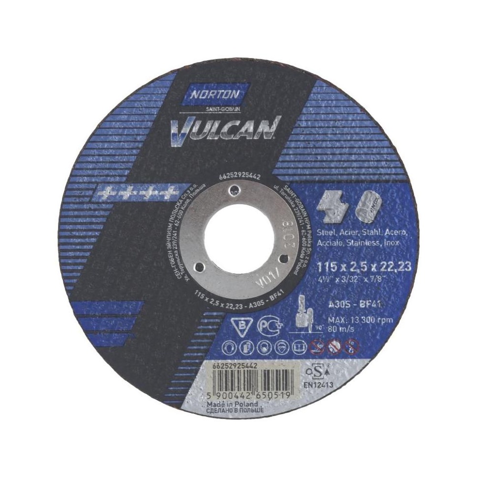 Отрезной круг Saint-Gobain Vulcan, 41, 115 х 2,5 мм